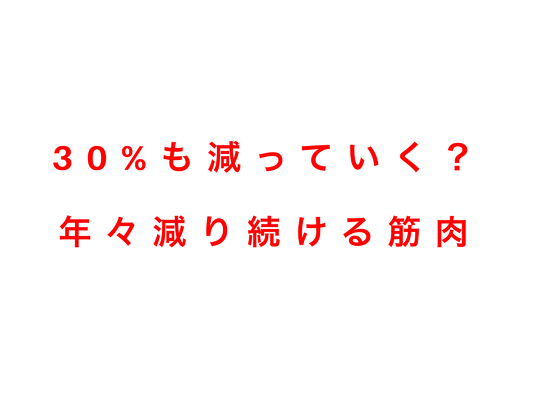 ３０%も減少する！？年々減り続ける筋肉