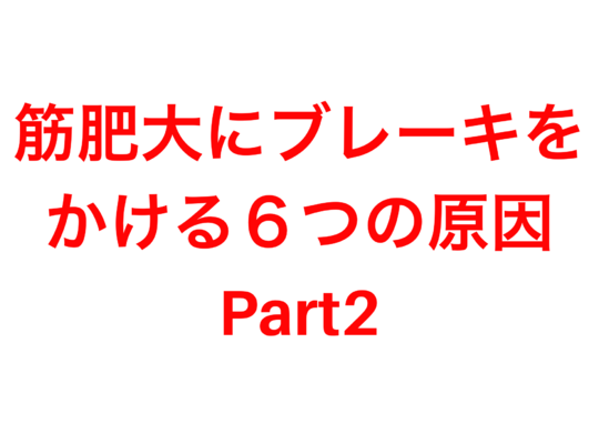 筋肥大にブレーキがかかる６つの項目　Part.2