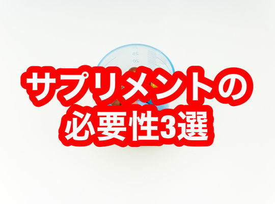 サプリメントの必要性　３選