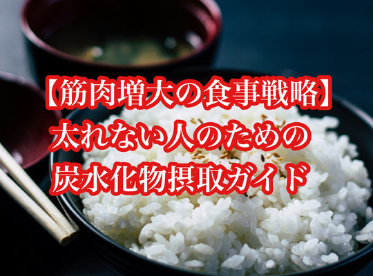 【筋肉増大の食事戦略】太れない人のための炭水化物摂取ガイド
