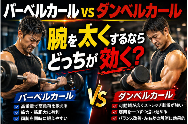 バーベルカール vs ダンベルカール｜腕を太くするならどっちが効く？